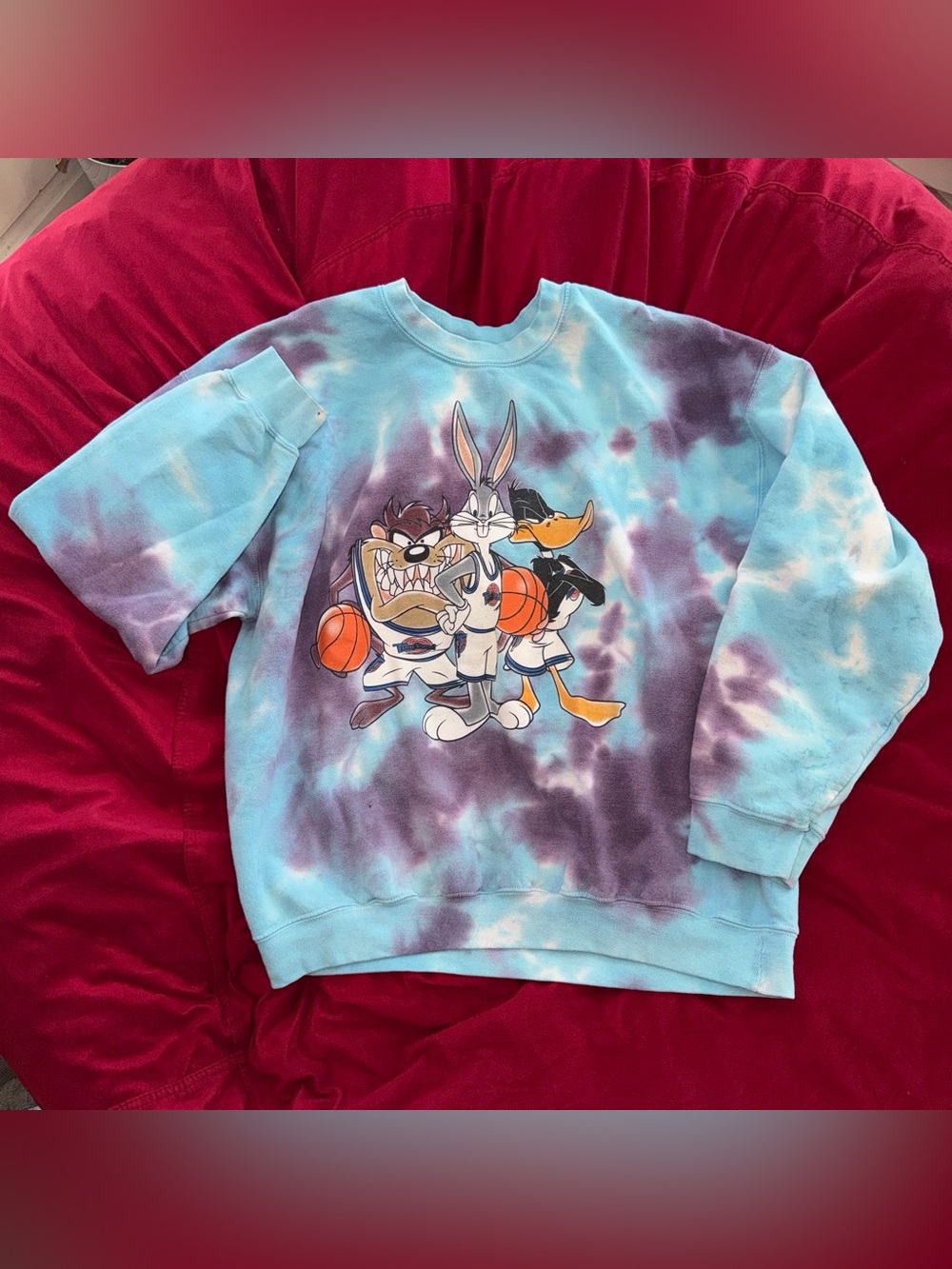 Vintage Looney Tunes Tie-Dye Crewneck Sweatshirt - Bugs, Taz & Daffy